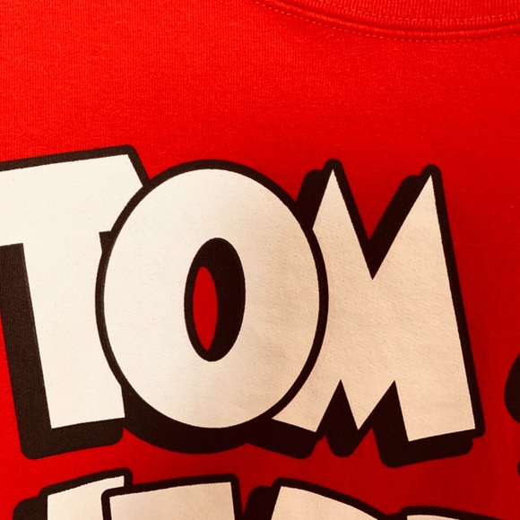 Tom and Jerry Sweatshirt Womens XXXL Red Cartoon TV Show Unisex Graphic Image - Picture 3 of 12